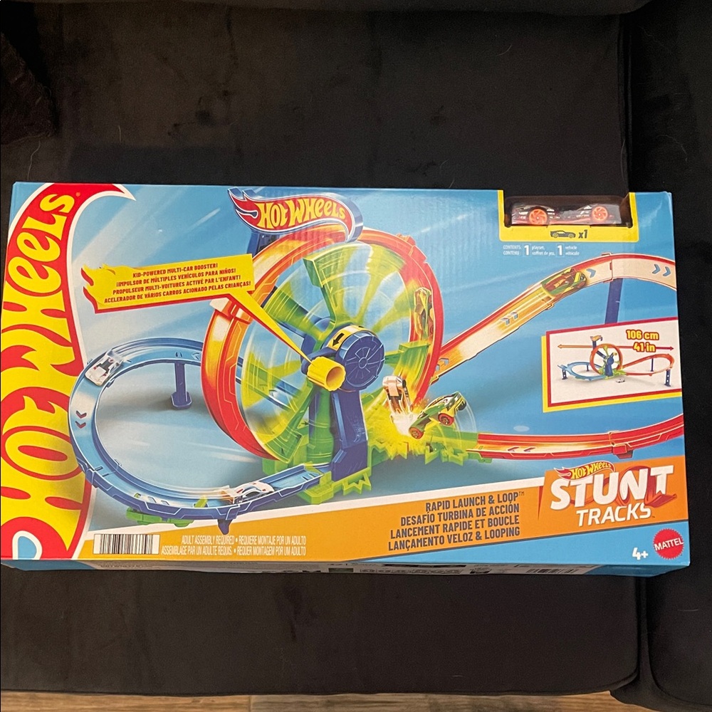 Hot Wheels Stunt Track Set - Blue, Orange, and Yellow